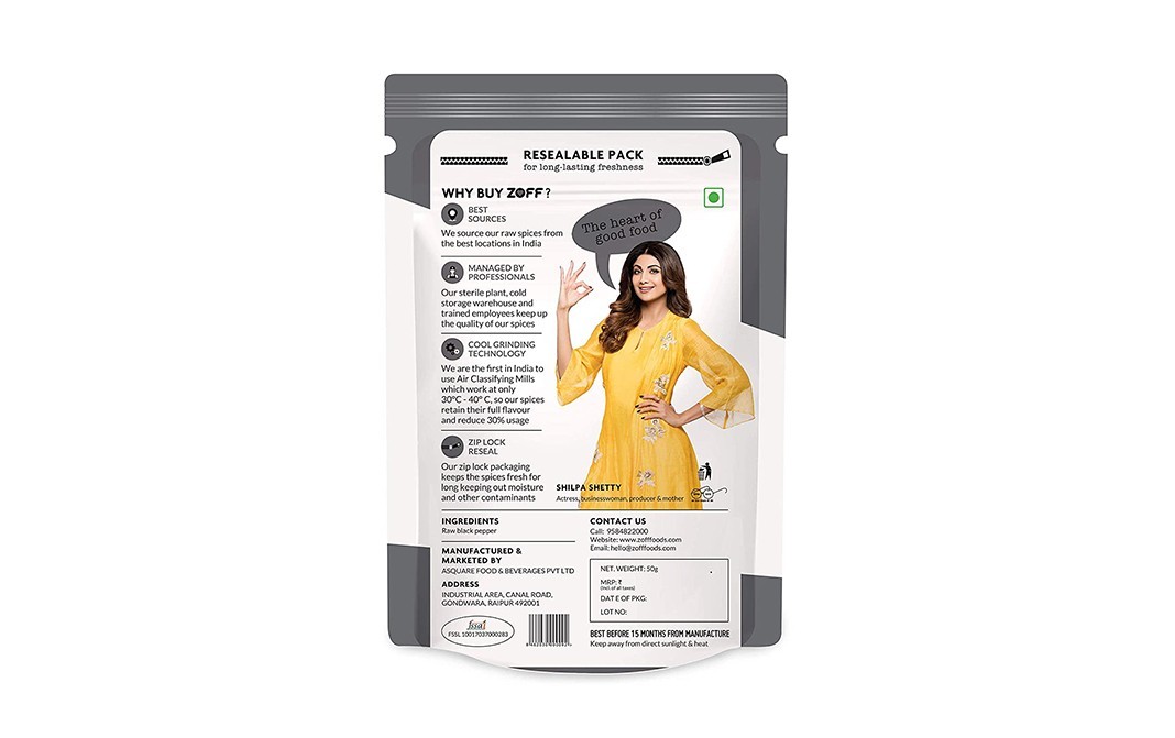 Zoff Black Pepper Powder    Pack  50 grams